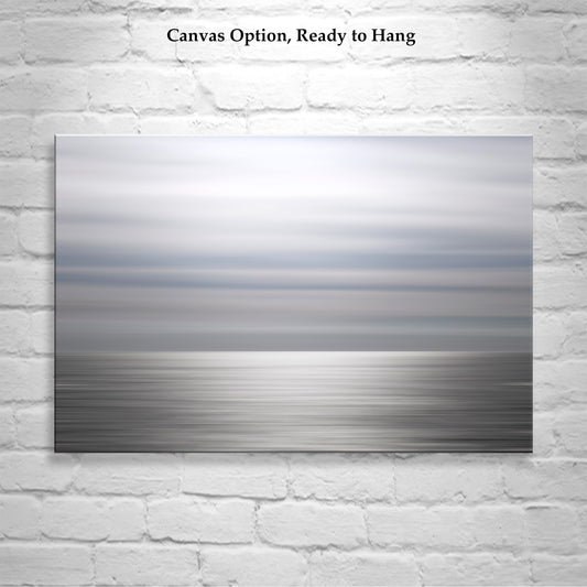 Abstract Ocean Canvas Art: Blue-Gray Contemporary Print