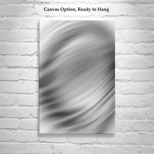 Black and White Abstract Art on Vertical Framed Canvas