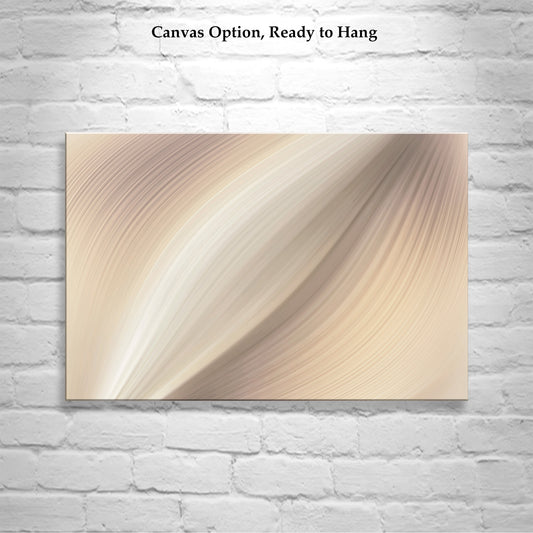 Abstract Modern Art Print on Framed Canvas in Ivory
