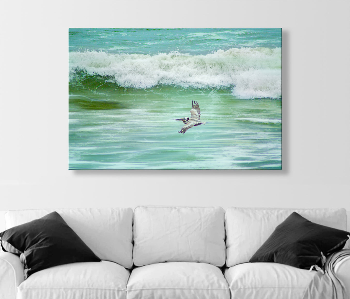 Pelican Seabird Bird in Flight Art from San Diego Beach