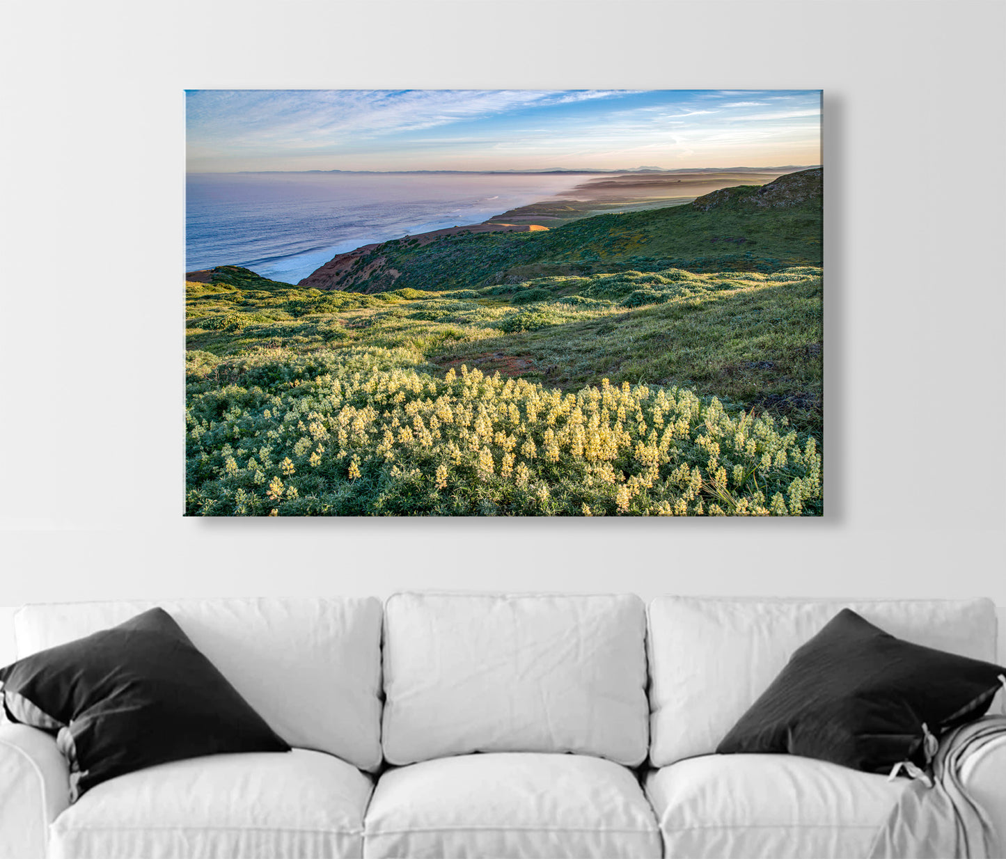 Point Reyes Marin County Art at California Coast with Wildflowers | Pacific Ocean Seascape Photo Gift