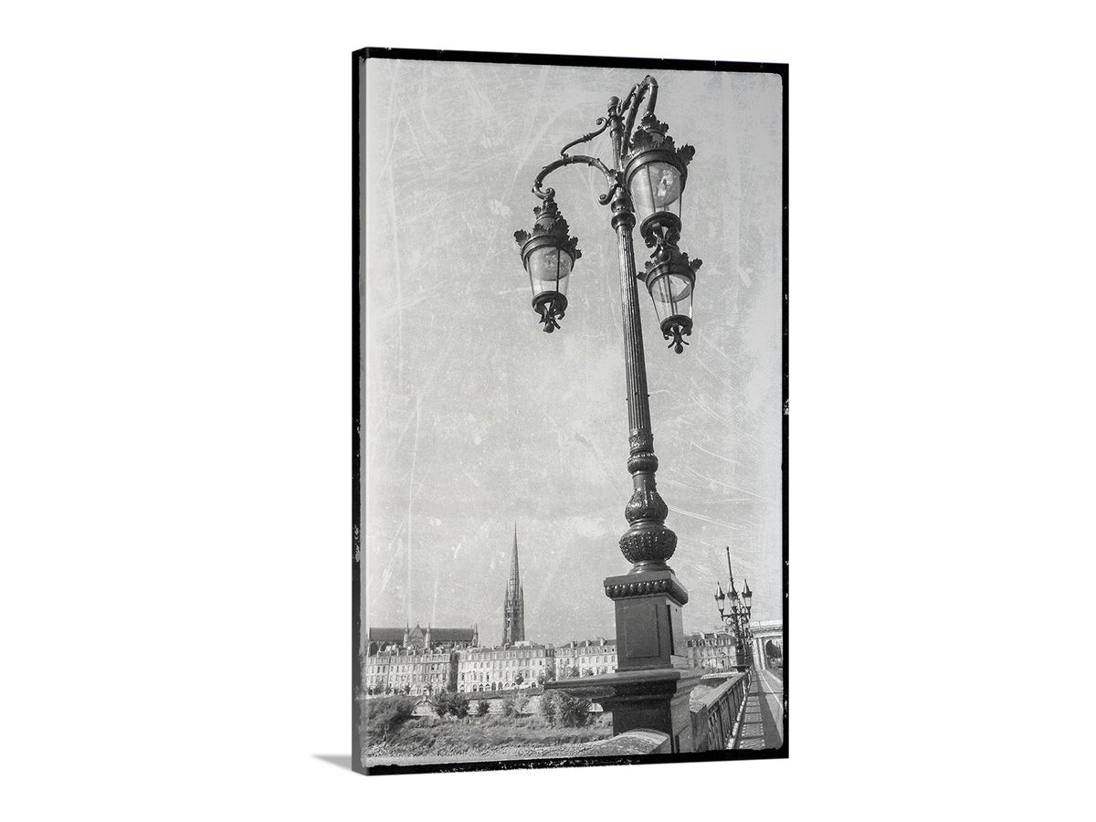 Bordeaux Pont de Pierre Bridge Art Print in Vintage Style