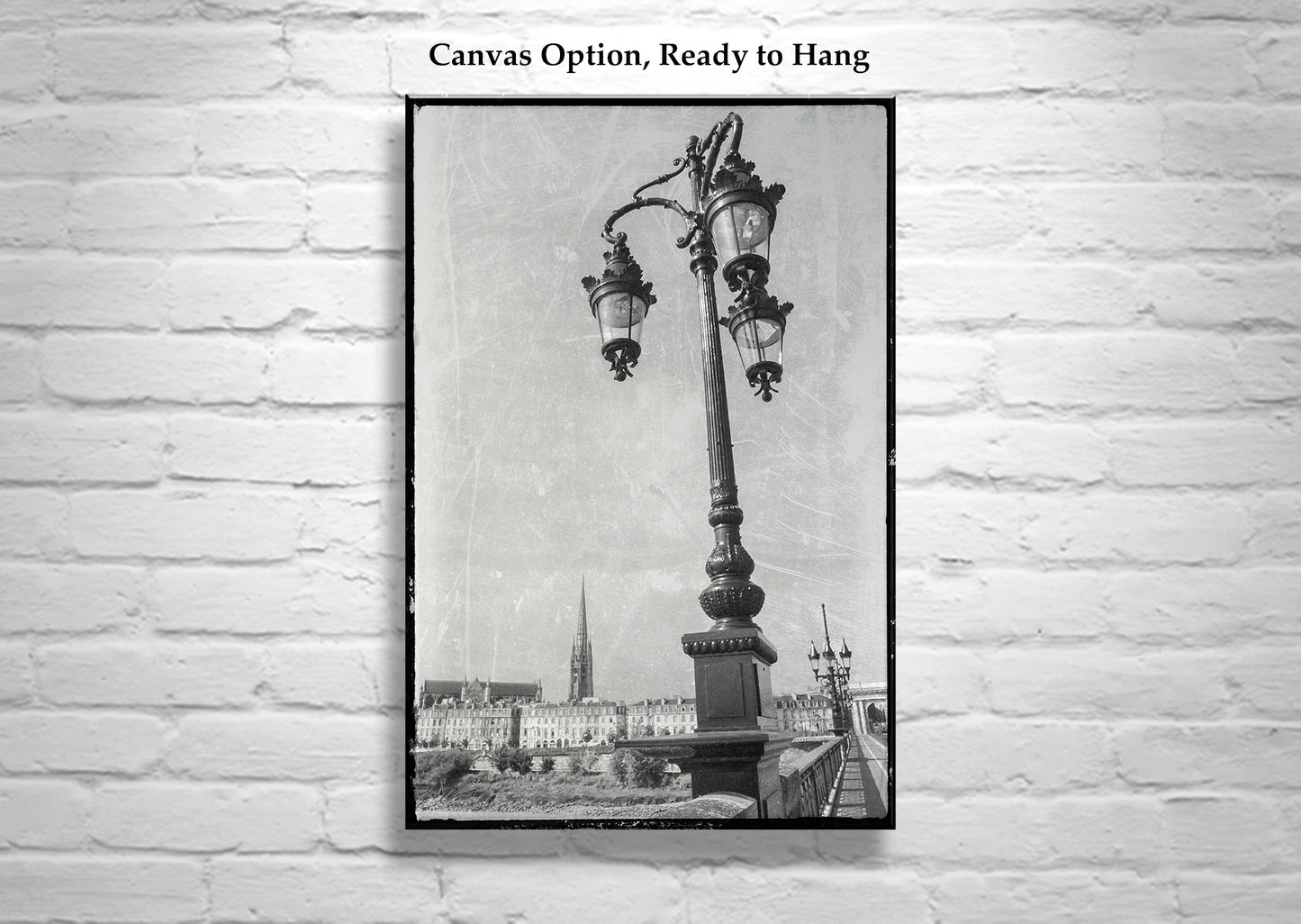 Bordeaux Pont de Pierre Bridge Art Print in Vintage Style