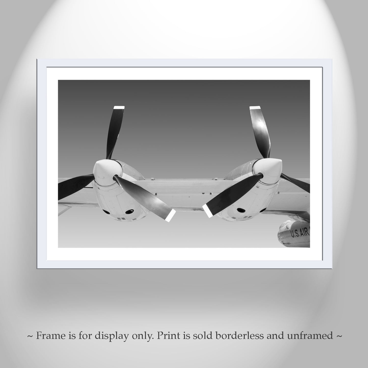 Vintage Propeller Airplane Art Print | Black & White Pilot Gift