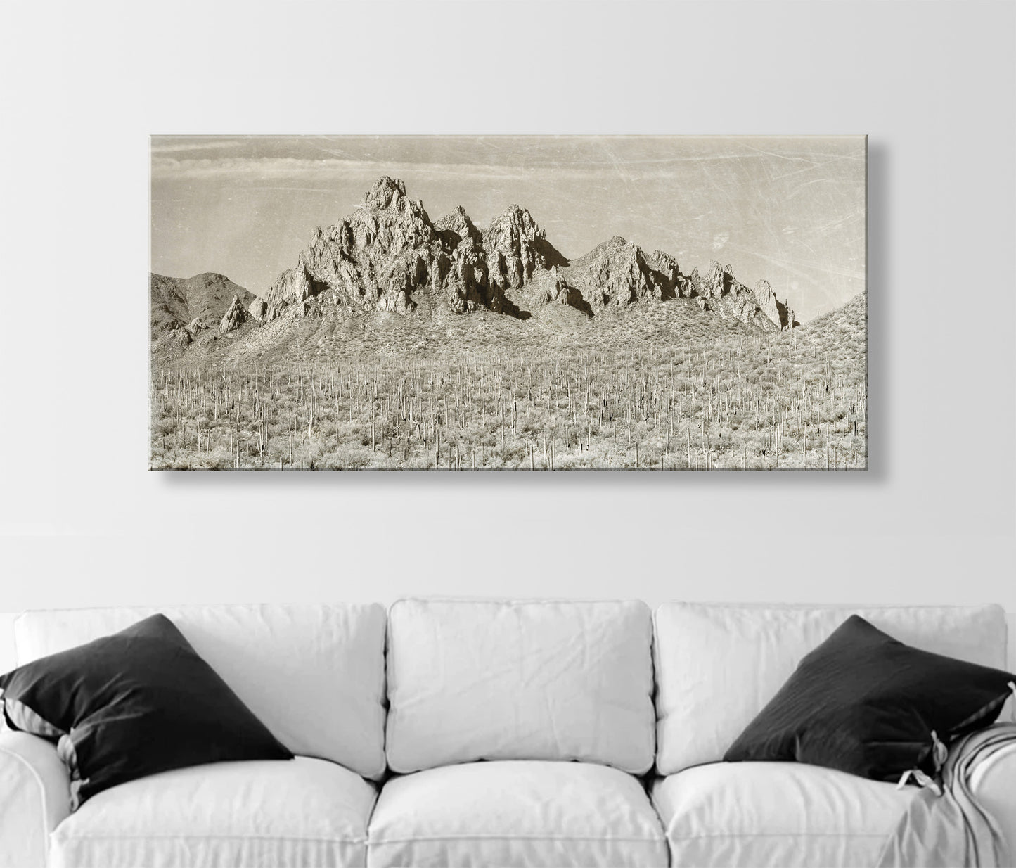 Ragged Top Peak in Vintage Desert Sepia Style – Ironwood Forest Tucson Az