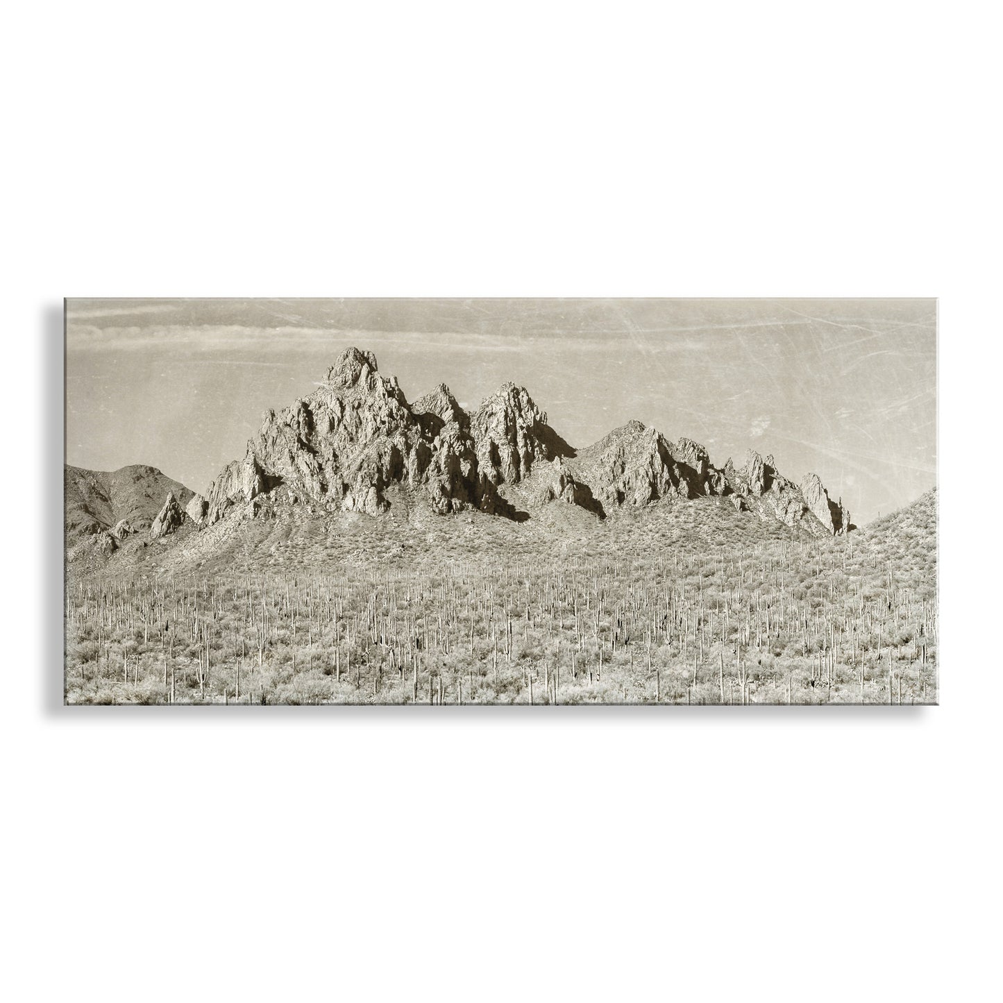 Ragged Top Peak in Vintage Desert Sepia Style – Ironwood Forest Tucson Az