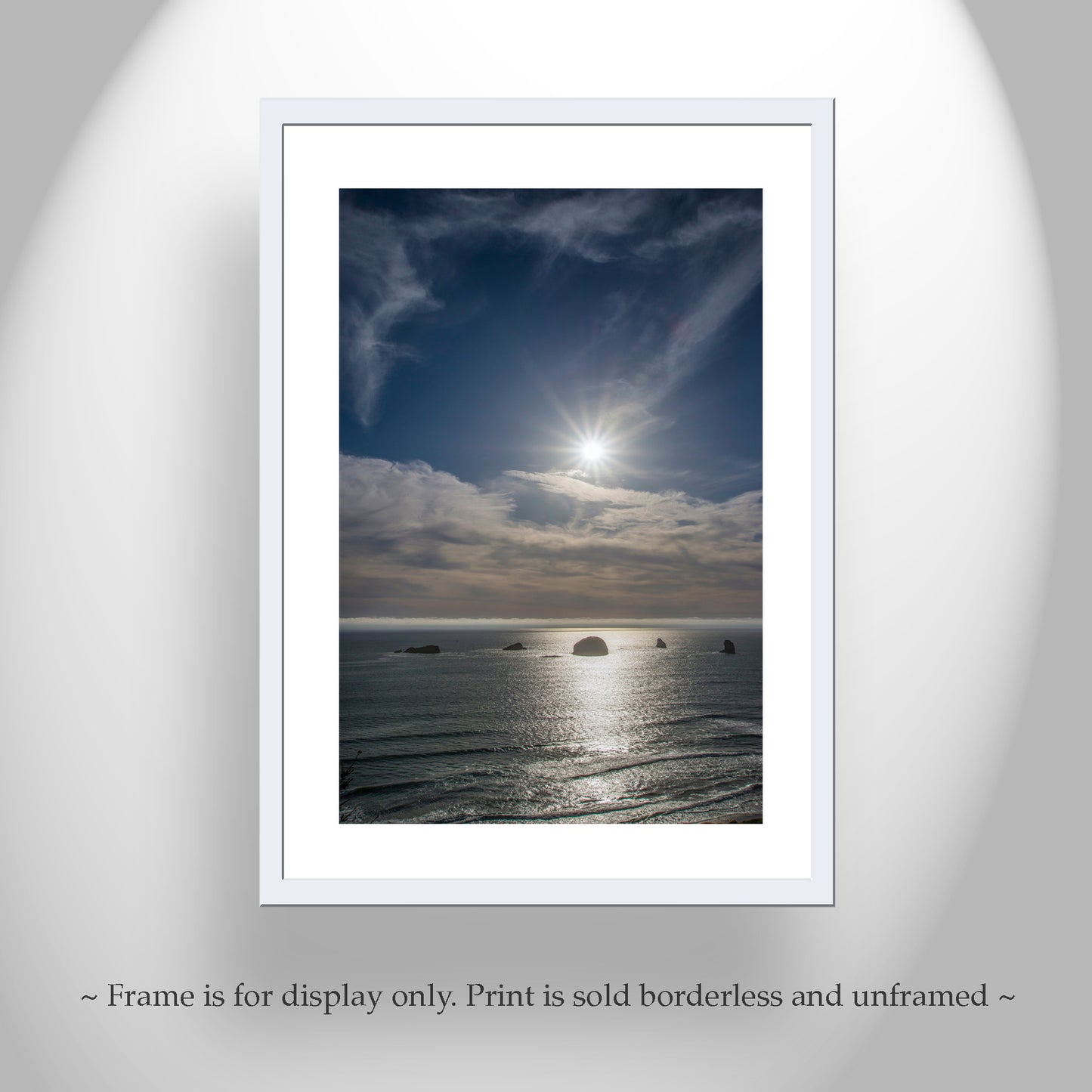 Oregon Coast Pacific Ocean Beach Sunset Photograph at Port Orford | Coastal Islands Gift Art Print for Home or Office