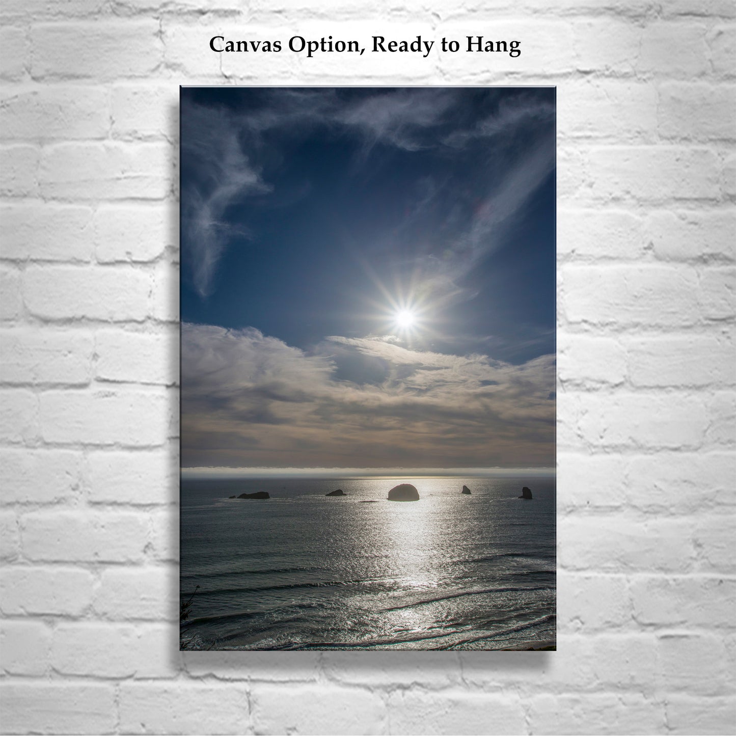 Oregon Coast Pacific Ocean Beach Sunset Photograph at Port Orford | Coastal Islands Gift Art Print for Home or Office