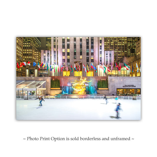Rockefeller Center Ice Skating Rink NYC Art Print | Winter Photo