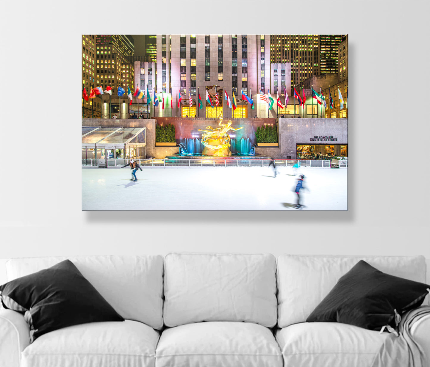 Rockefeller Center Ice Skating Rink Photography Wall Art | NYC Wall Decor for Home or Office