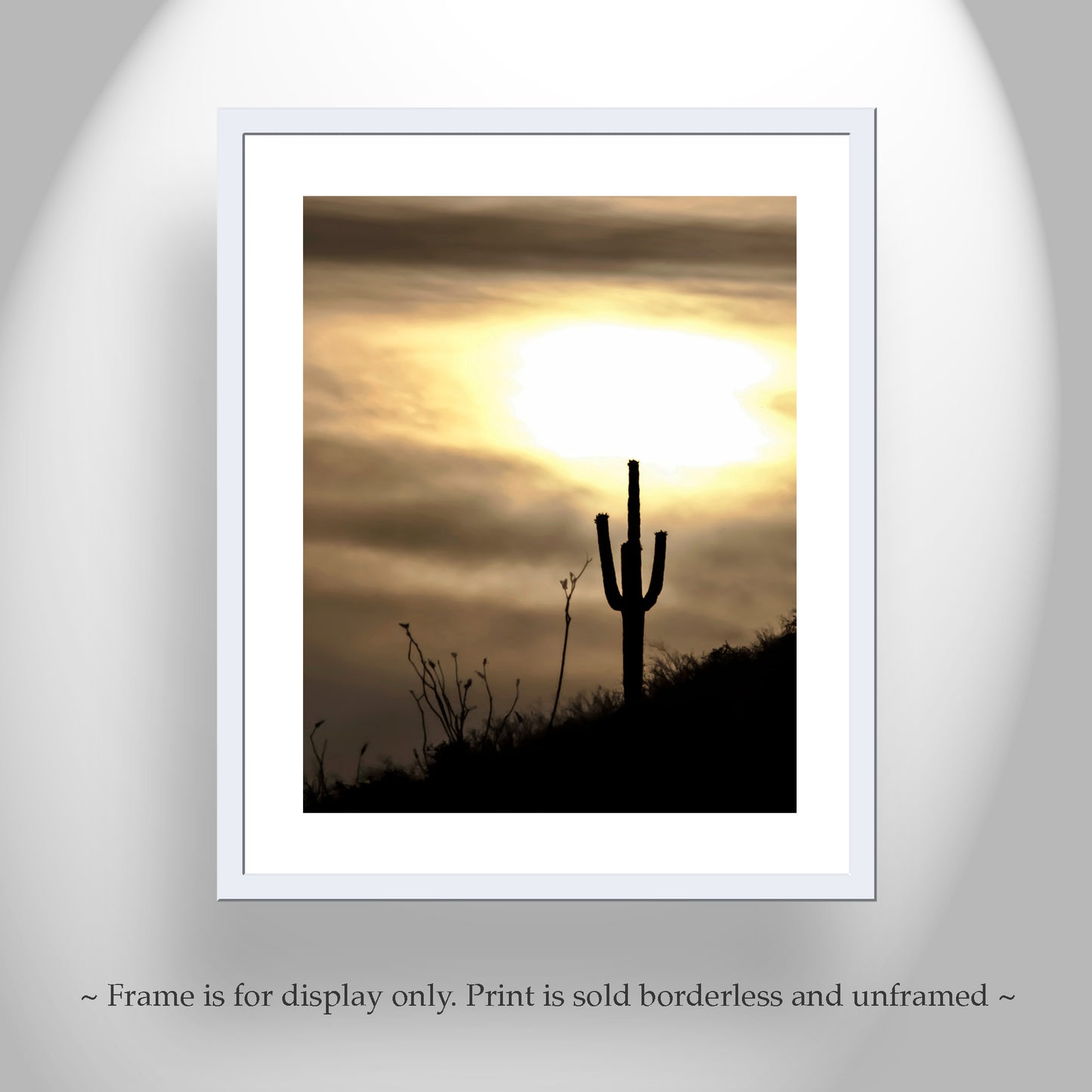 Desert Sunset Art with Arizona Cactus as Southwestern Decor
