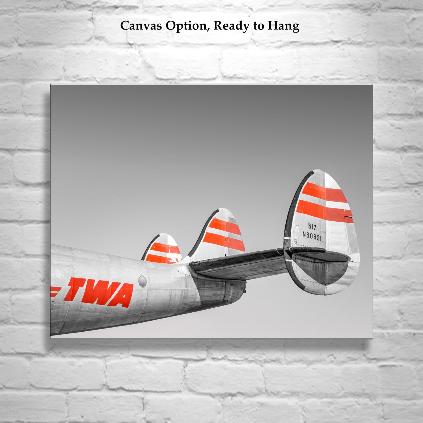 TWA Aviation Art Artwork Gift for Pilot in Black and White