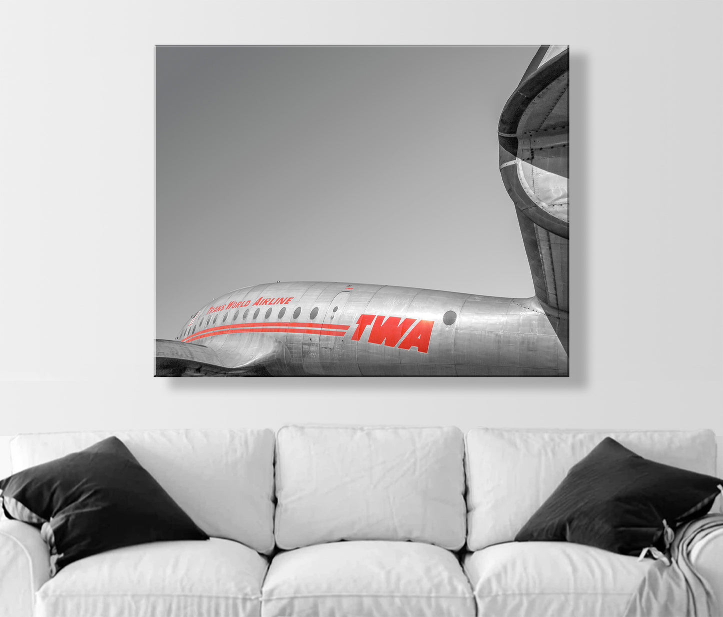 TWA Lockheed Constellation Aviation Decor | Wall Art with Vintage Propeller Airliner | Gift for Him