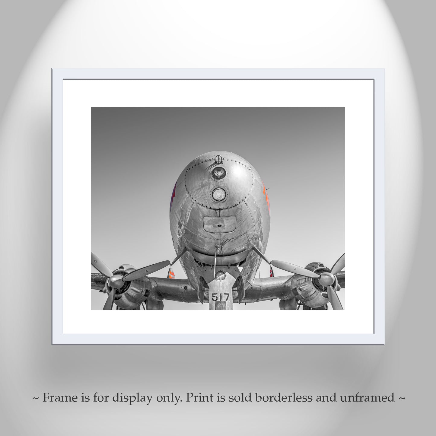 Aviation Wall Decor with Vintage TWA Constellation as Gift for Pilot in Black and White