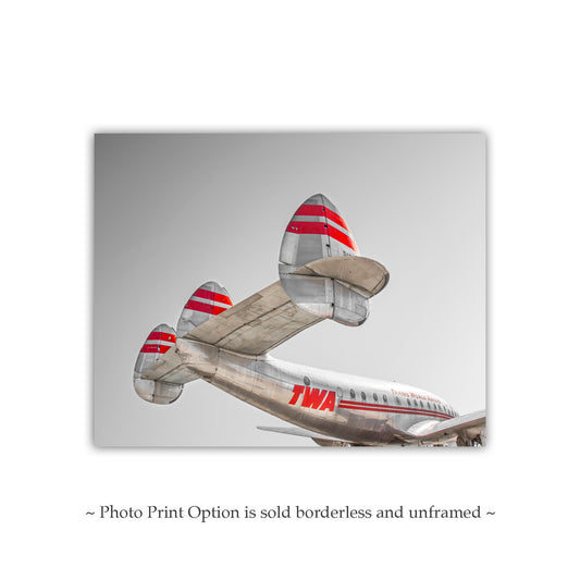 TWA Lockheed Constellation Aviation Art Pilot Gift Black White