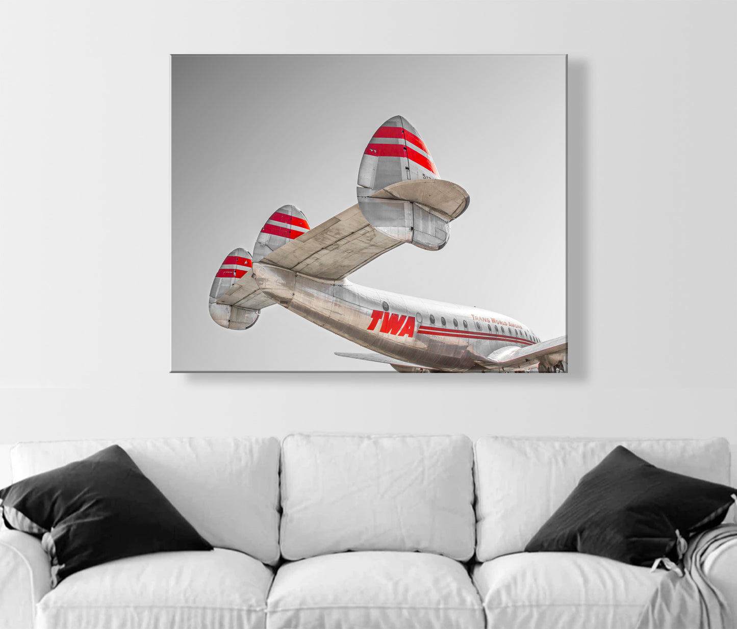 TWA Aviation Art with Lockheed Constellation Aircraft as Gift for Pilot