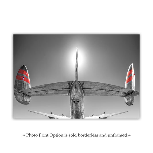 TWA Constellation Vintage Airplane Art Black & White Photograph