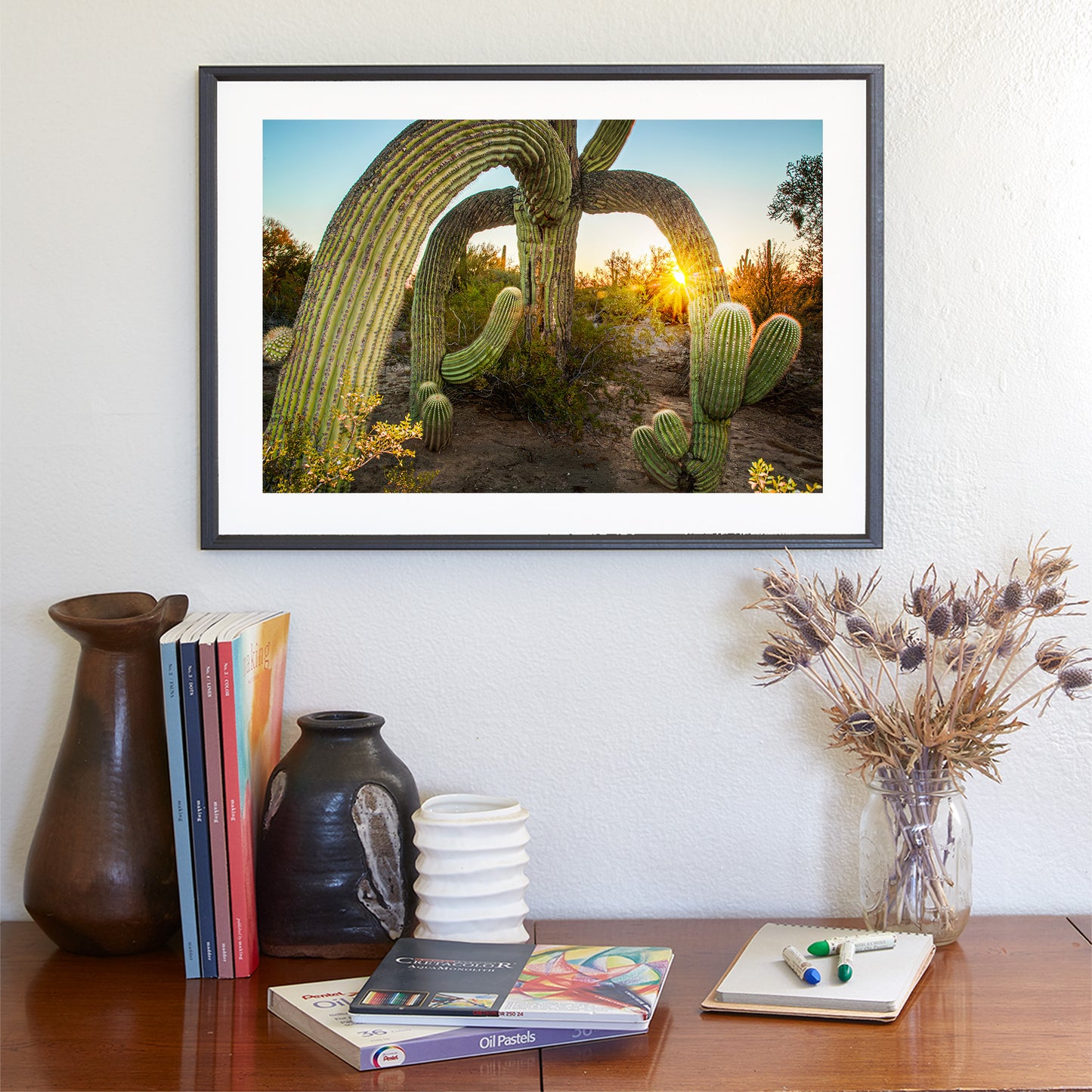 Desert Southwest Wall Art in Tucson Arizona with Saguaro Cactus Sunrise