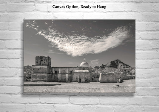 Tumacacori Mountains & Mission Art - Arizona Spanish Church Print