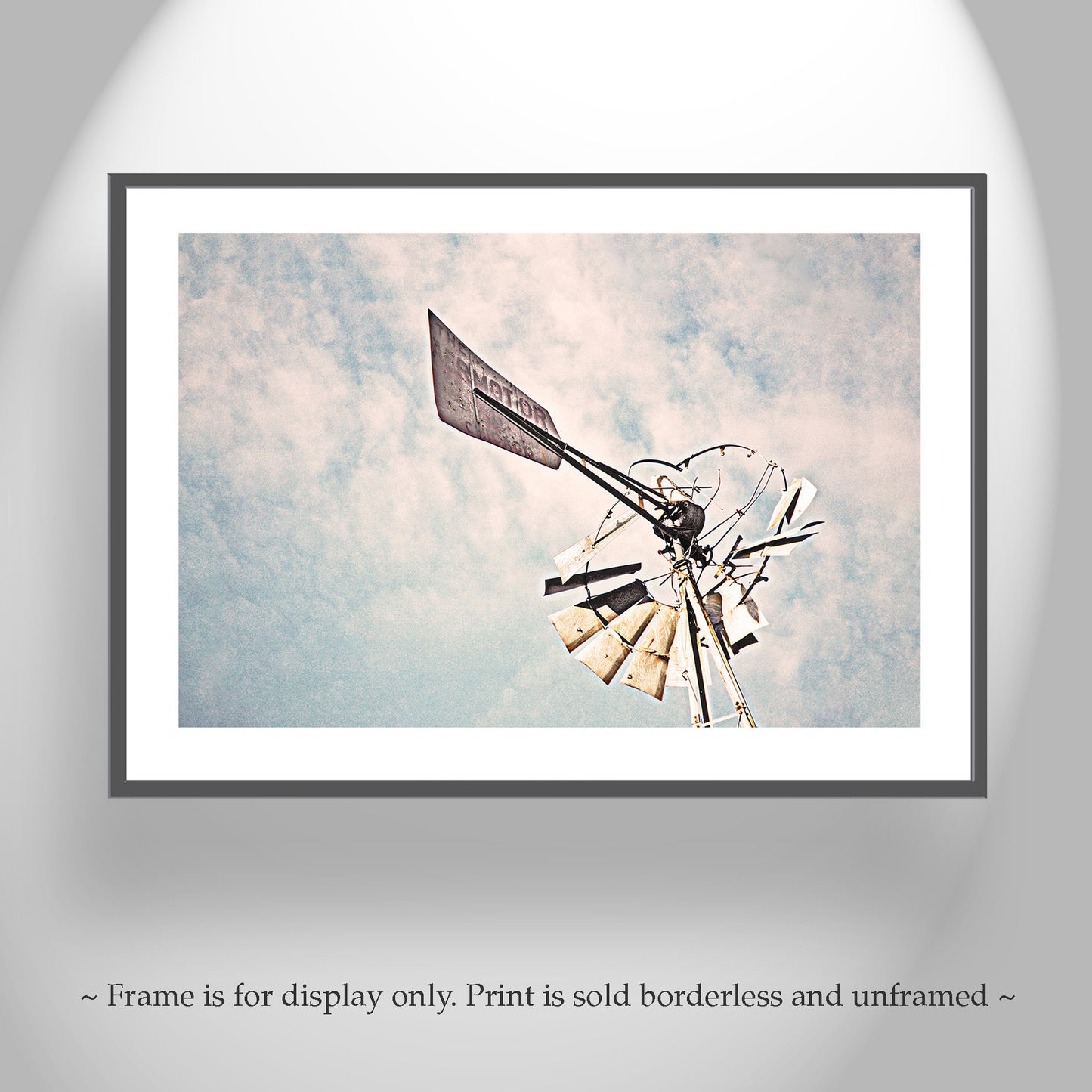 Vintage Windmill Wall Art Print in Rustic Style in Southern Arizona USA!