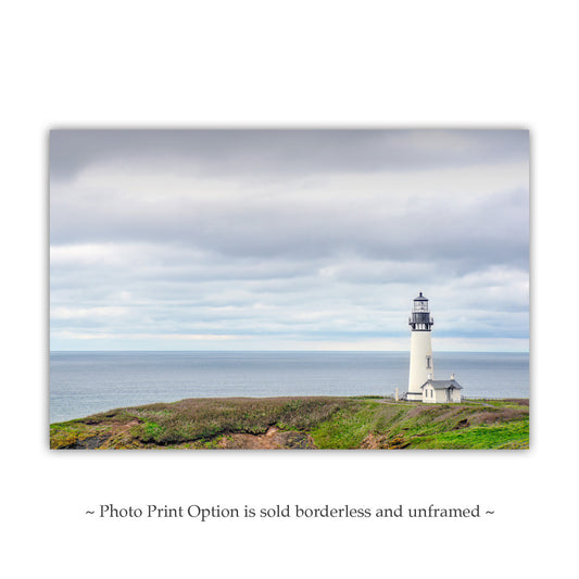 Yaquina Head Lighthouse Art | Oregon Coast Minimalist Ocean Print