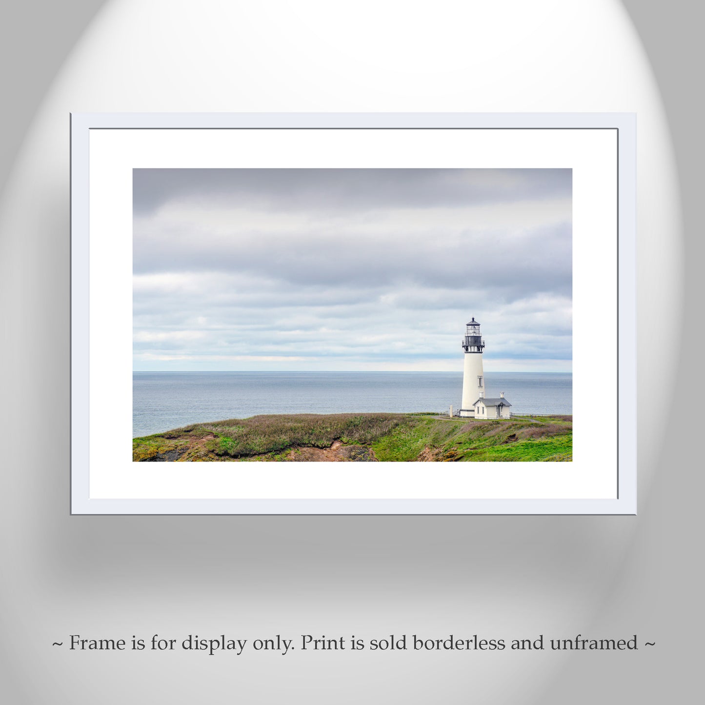 Yaquina Head Lighthouse Picture on Oregon Coast | Minimalist Ocean Wall Art Gift for Home