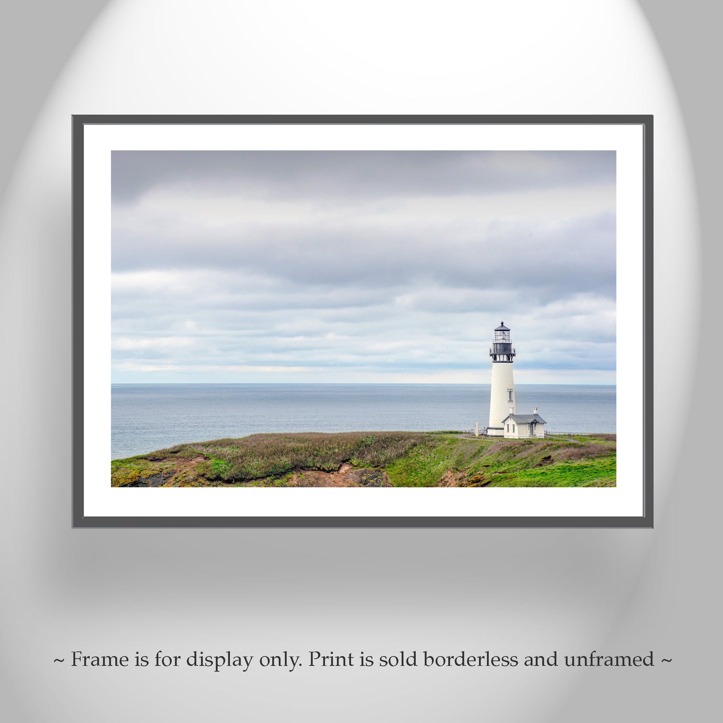 Yaquina Head Lighthouse Picture on Oregon Coast | Minimalist Ocean Wall Art Gift for Home