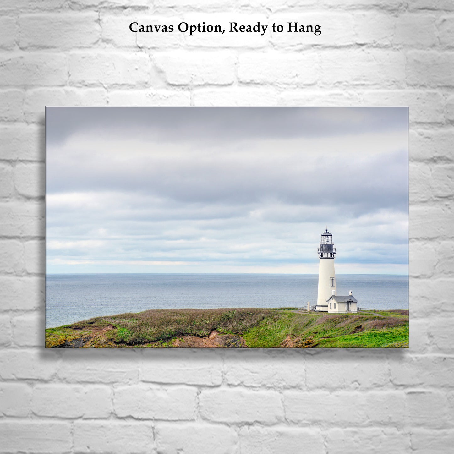 Yaquina Head Lighthouse Picture on Oregon Coast | Minimalist Ocean Wall Art Gift for Home