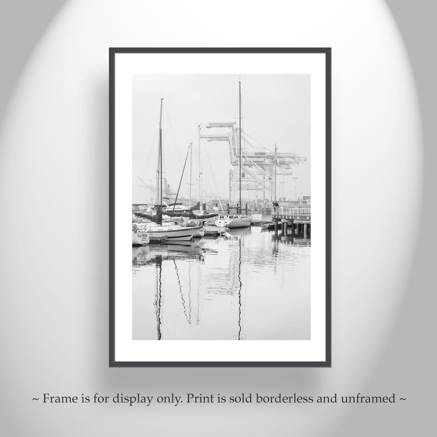 Jack London Square Port Picture – Oakland CA Harbor in Black and White