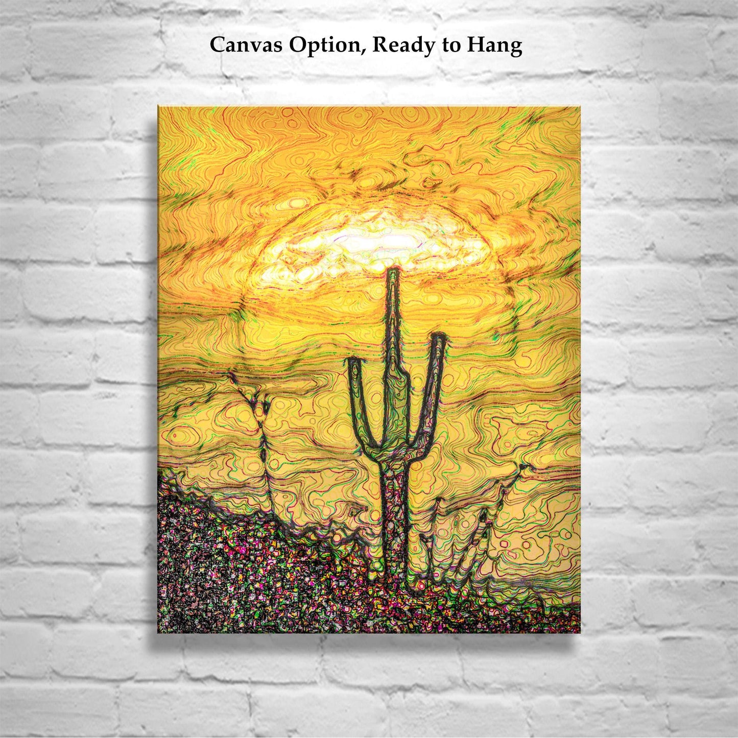 Arizona Art | Desert Saguaro Cactus Sunset | Southwest Wall Decor