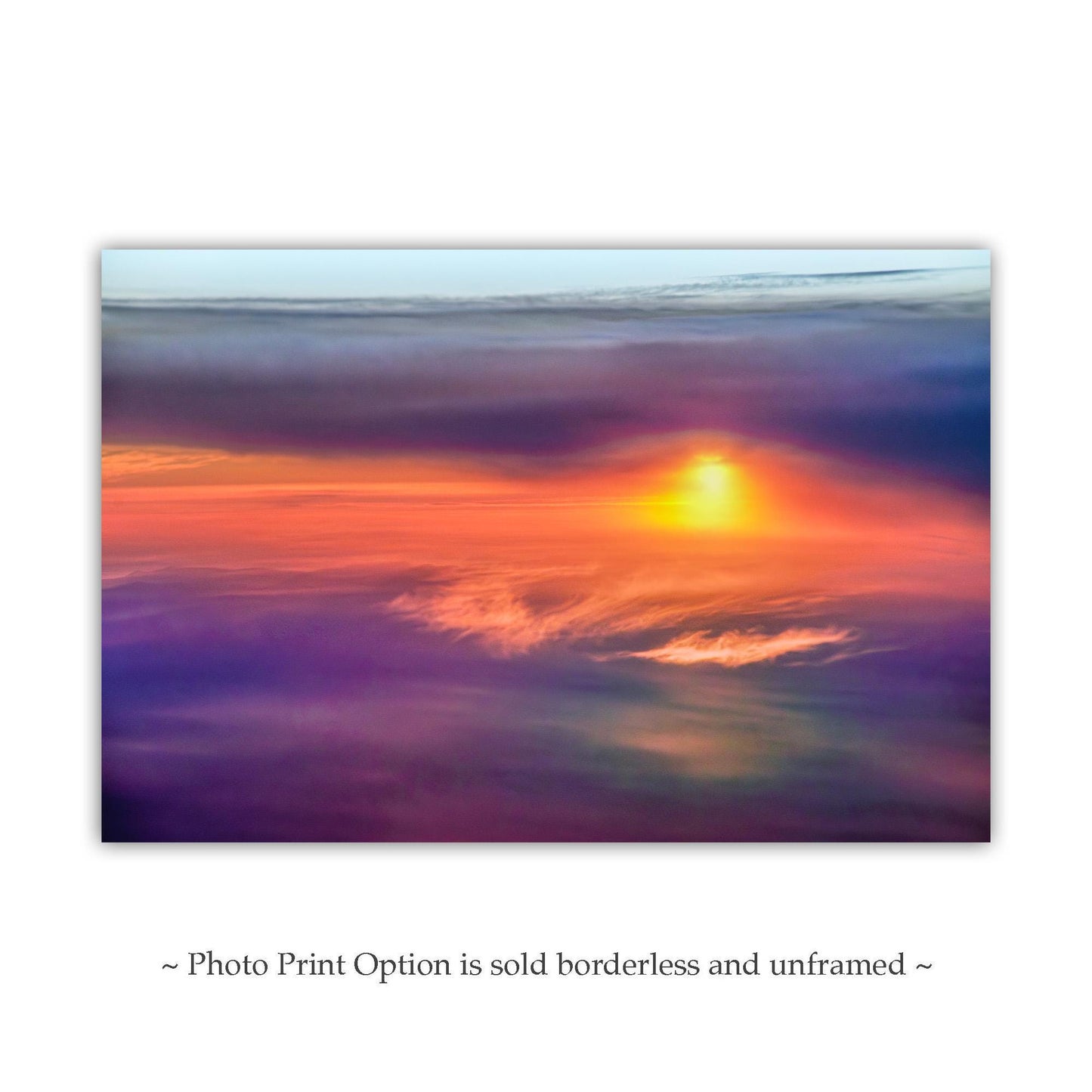 Golden Sunset Canvas Art: Framed Aerial Pacific Ocean Wall Print