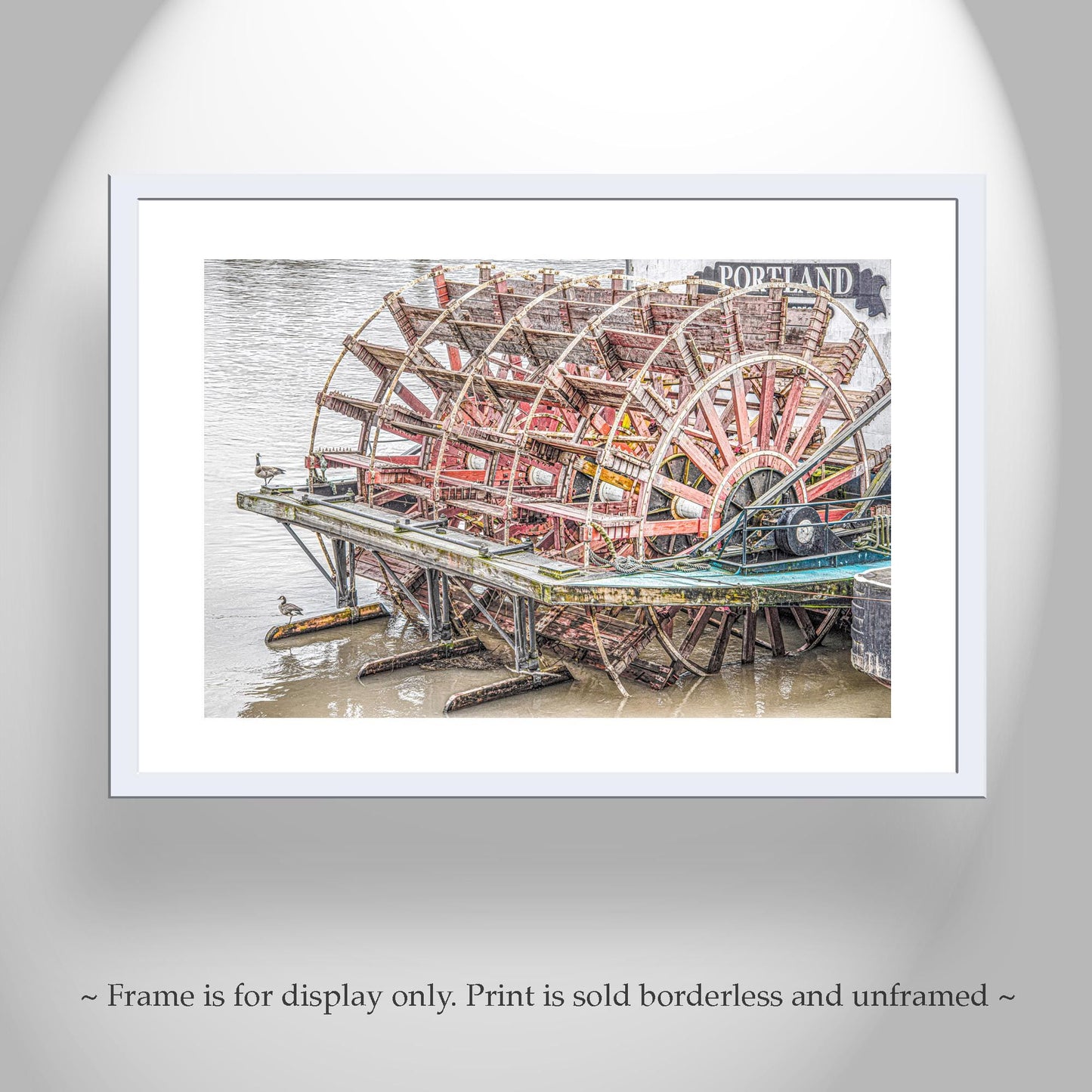 Portland Oregon Paddlewheeler Riverboat Art Print | Vintage Sternwheeler on Willamette River | Nautical Wall Art for Home or Office