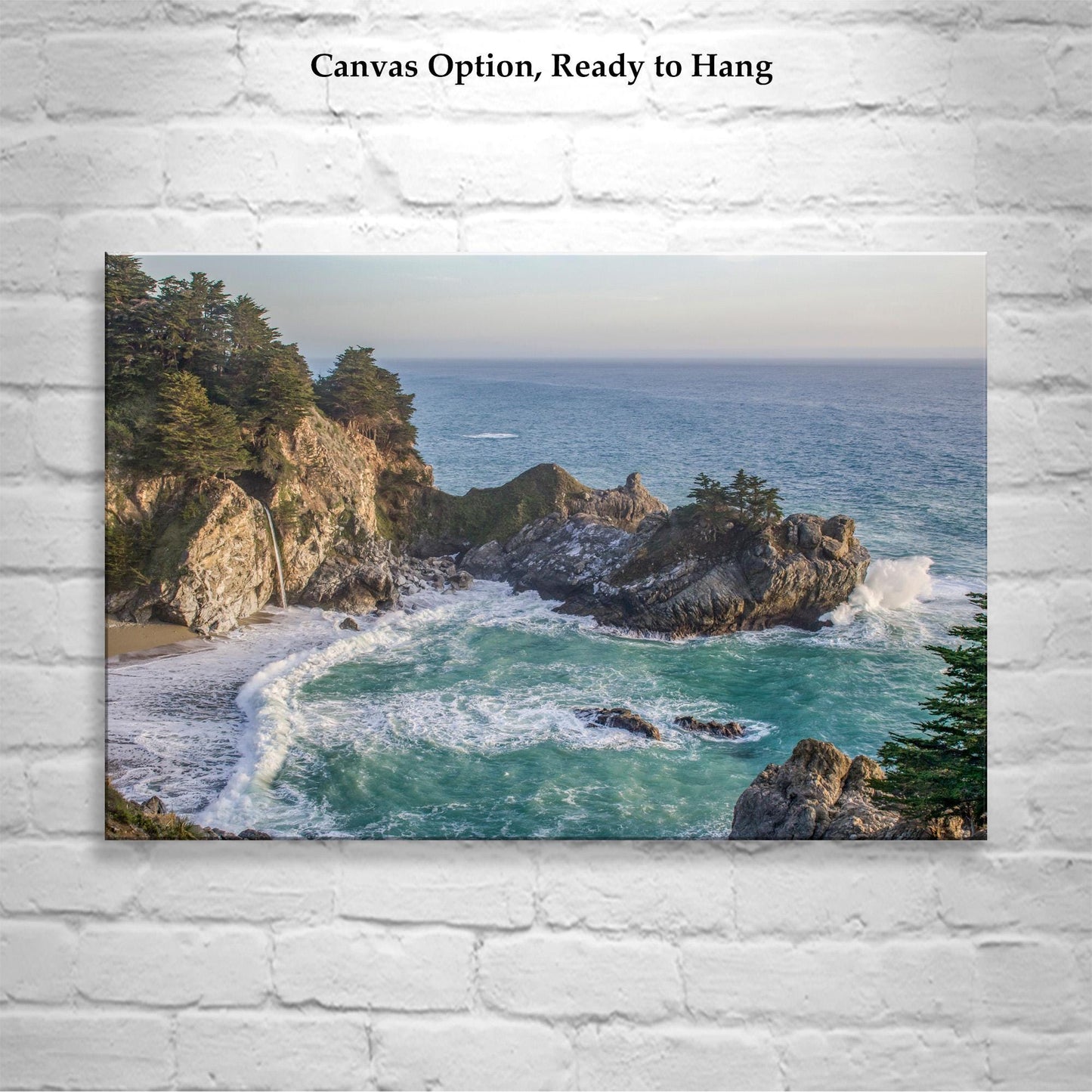 Ocean Photography at Big Sur Beach with McWay Falls in Color or Black and White | Pacific Coast Seascape Art Gift for Home or Office