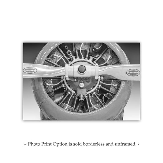 Vintage Biplane Art Print | Black and White Aviation Decor