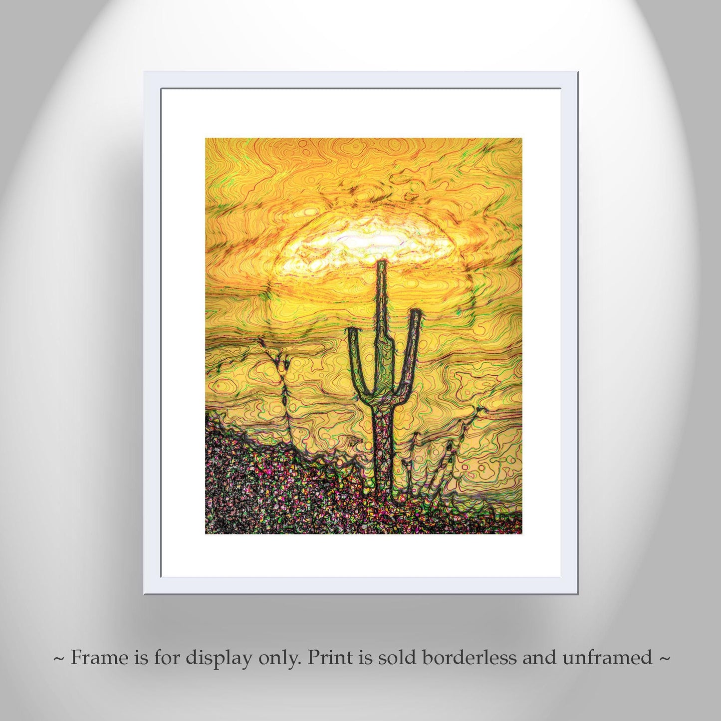 Arizona Art | Desert Saguaro Cactus Sunset | Southwest Wall Decor