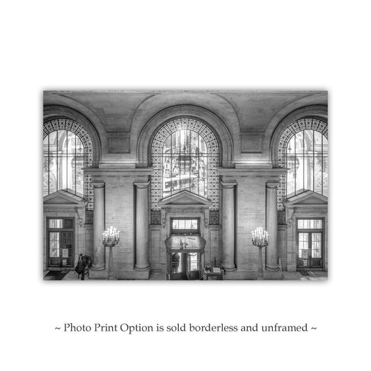 New York Public Library Art Print - Black & White NYC Architecture