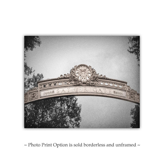Sather Gate Art Print | Black & White UC Berkeley Photograph