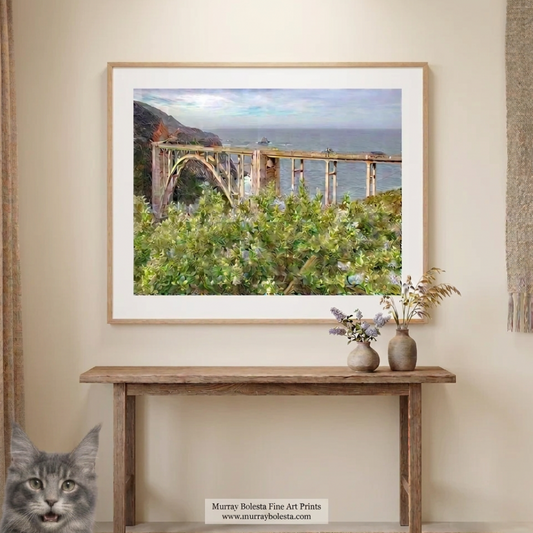 Bixby Creek Bridge Big Sur California seascape art print by Murray Bolesta.