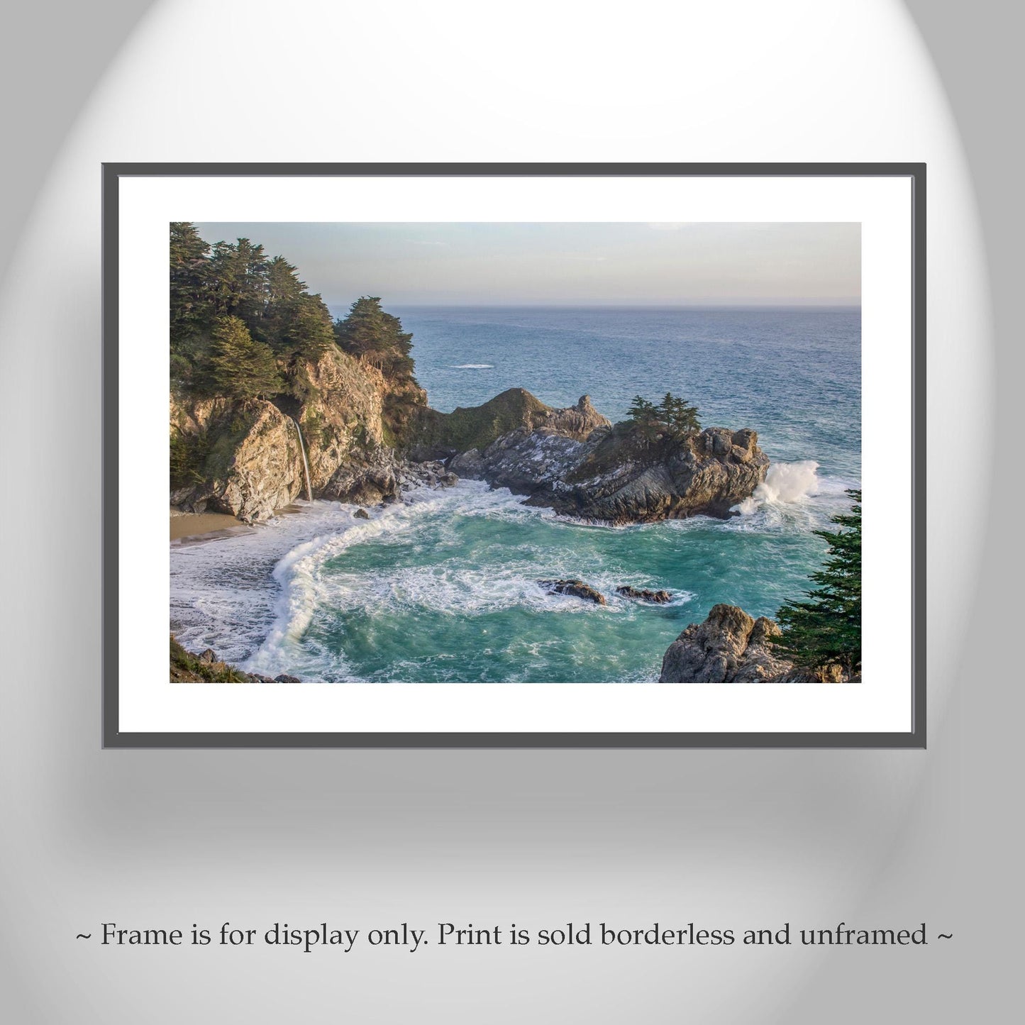 Ocean Photography at Big Sur Beach with McWay Falls in Color or Black and White | Pacific Coast Seascape Art Gift for Home or Office