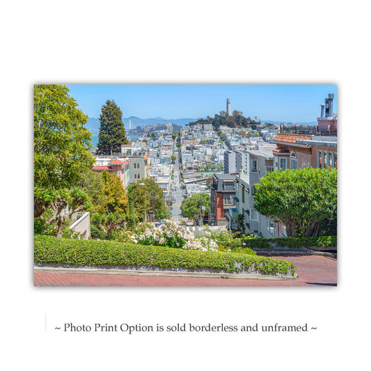 Lombard Street & Coit Tower Art Print | San Francisco Cityscape Photo