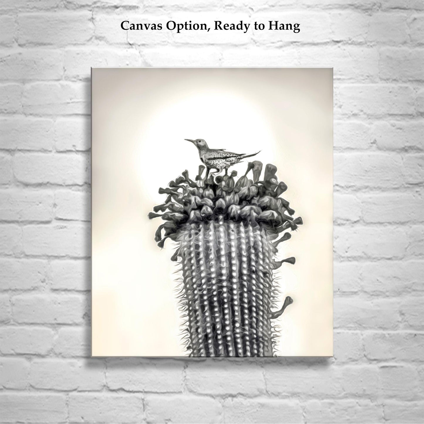 Desert Cactus Bird Artgraph | Southwestern Style Wall Art | Tucson