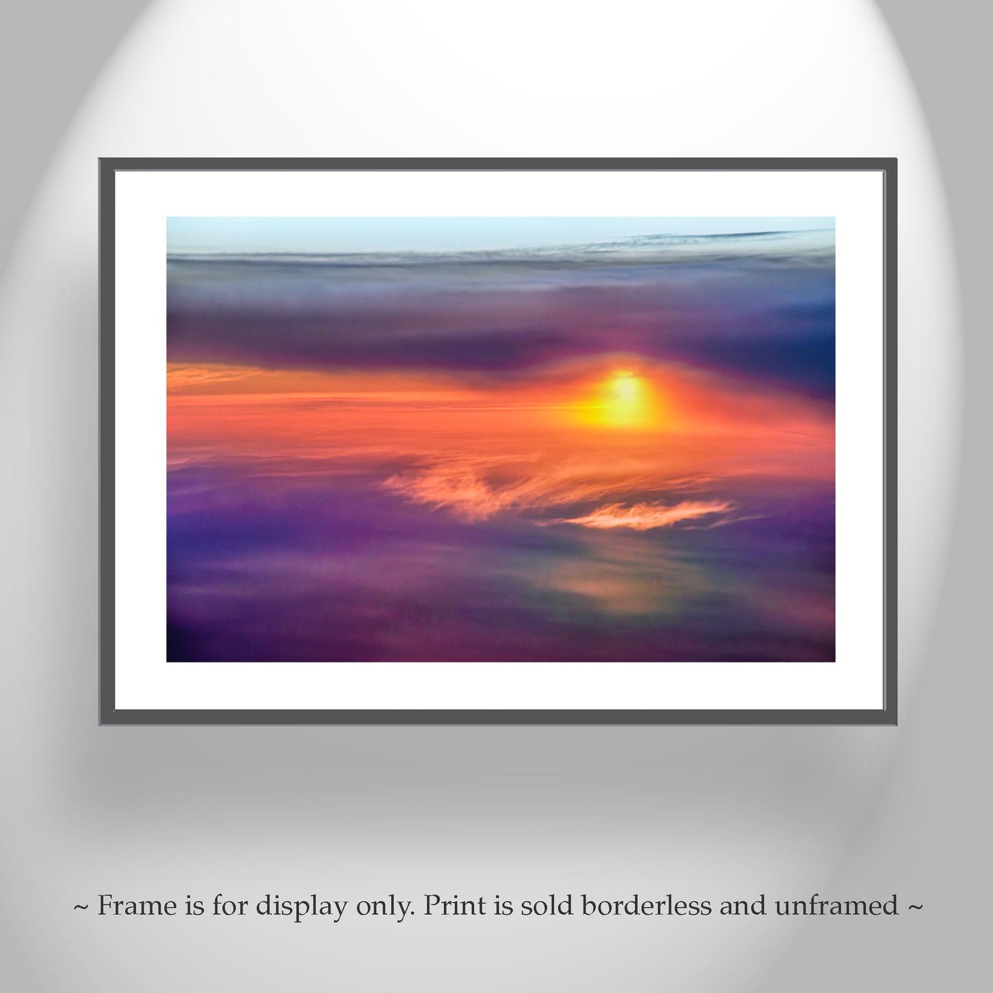 Golden Sunset Canvas Art: Framed Aerial Pacific Ocean Wall Print