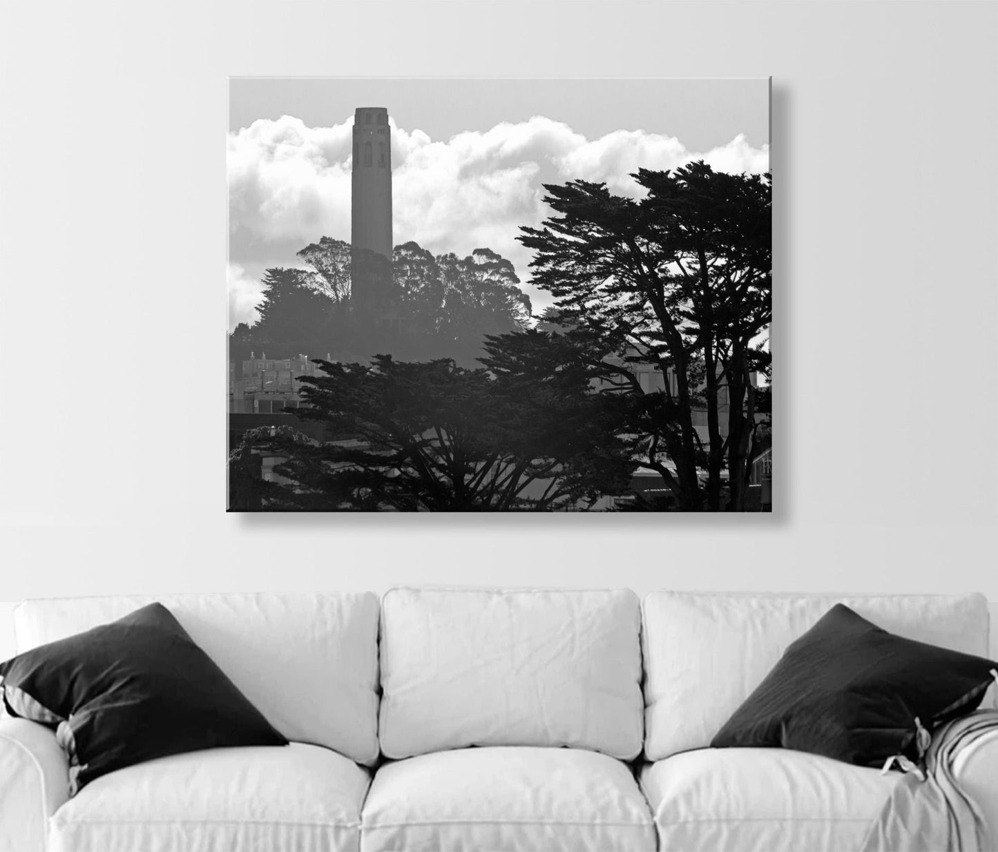 Coit Tower San Francisco Art Photography in Black and White