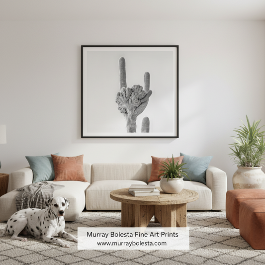 Crested Saguaro Cactus Black & White Art Print – Tucson Arizona Desert