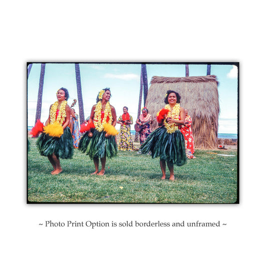 Hula Dancers Hawaii Print – Vintage Oahu Cultural Photo Art