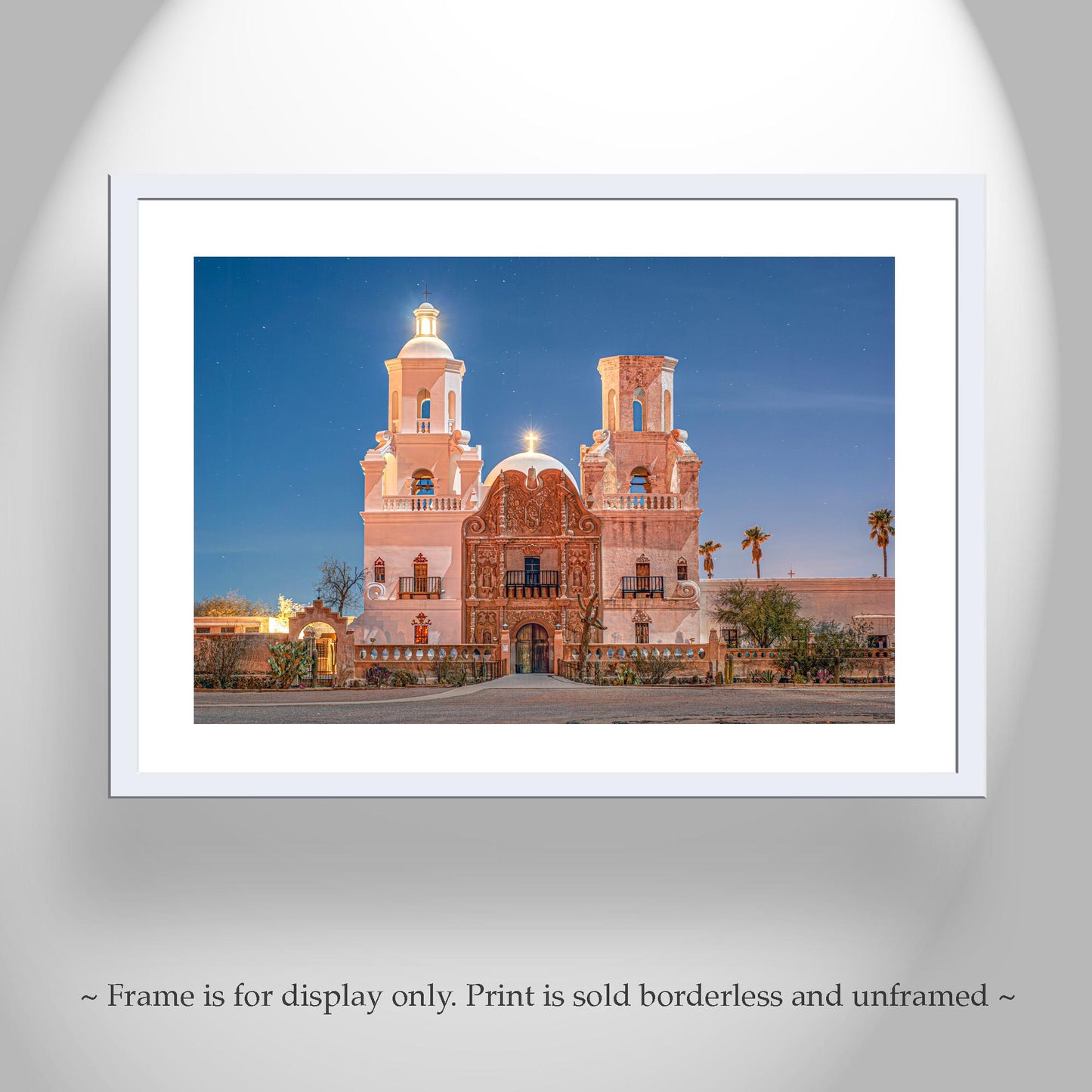 White Dove of the Desert San Xavier del Bac Tucson Mission Night Photo