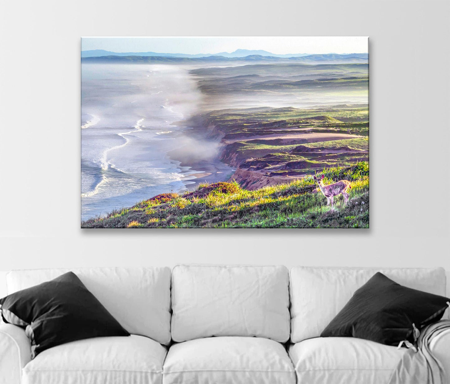 Point Reyes Print with Marin County Beach and Wild Deer