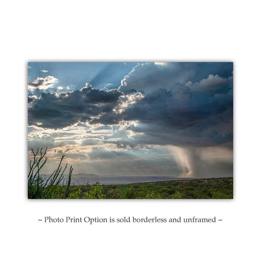 Tucson Desert Storm Wall Art - Arizona Monsoon Rain Landscape Print