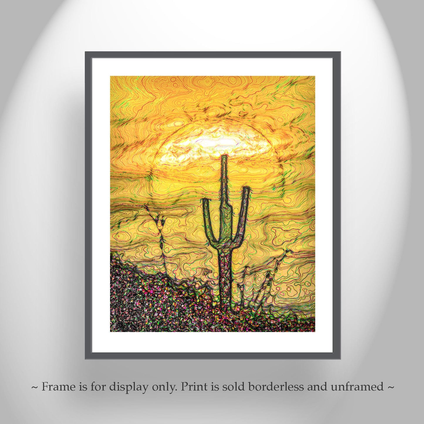 Arizona Art | Desert Saguaro Cactus Sunset | Southwest Wall Decor