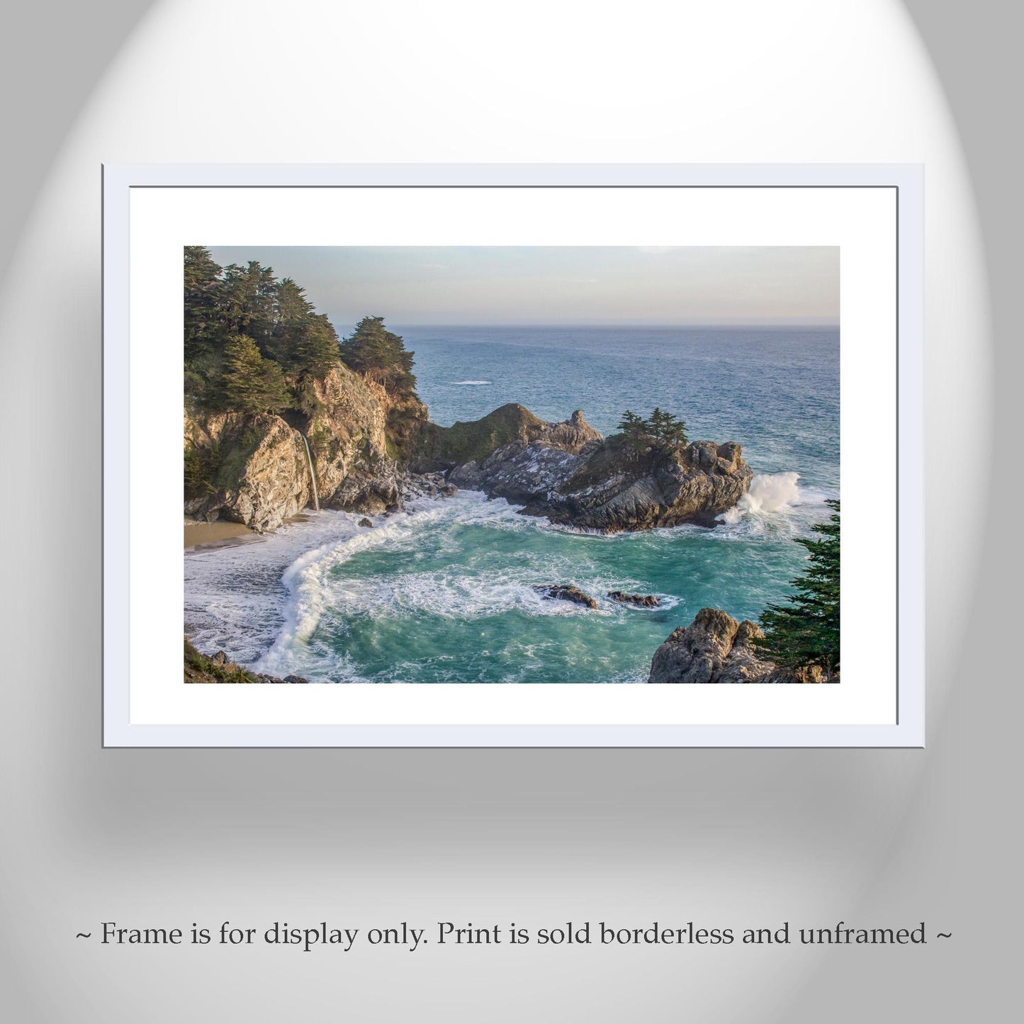 Ocean Photography at Big Sur Beach with McWay Falls in Color or Black and White | Pacific Coast Seascape Art Gift for Home or Office